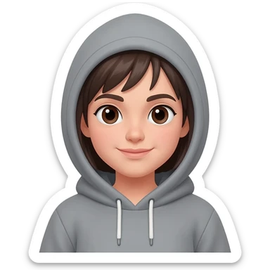 Girl in grey hoodie sticker