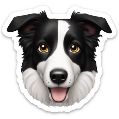 Border collie black and white with a black spot on the nose  sticker