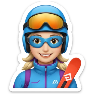 Female Alpine skiing sticker