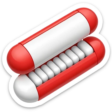 pill emoji red and white sticker