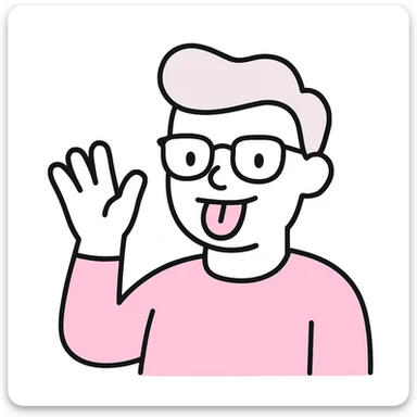 self-portrait in a pink color scheme, playful and expressive sticker