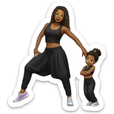 Une danseuse de hip-hop et son enfant  sticker