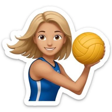 volleyball player, woman, Charles Kiraly with volleyball ball sticker