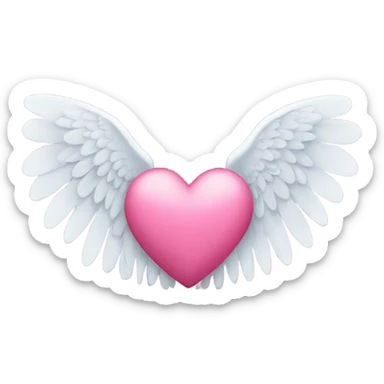 heart with angel wings sticker