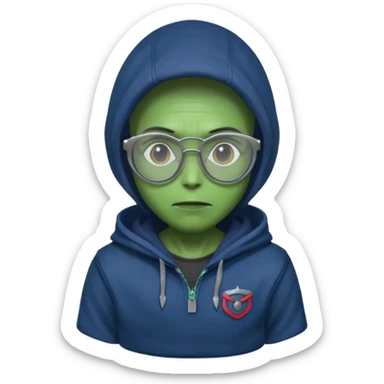alien wear hoodie and glasses in guardian of the galaxy sticker