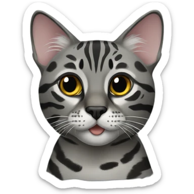 Black and Grey bengal cat sticker