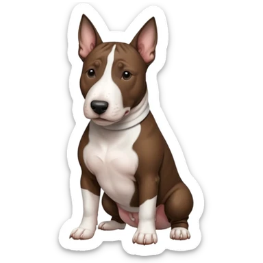 brindle english bull terrier dark brown sticker