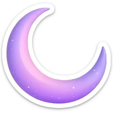 Sparkly glossy Pastel lilac-gradient crescent sticker