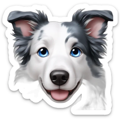 Blue eyes Seal merle Border collie sticker