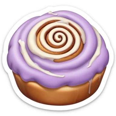 Cinnamon roll pale purple sticker