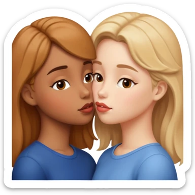 two girls french kissing  sticker
