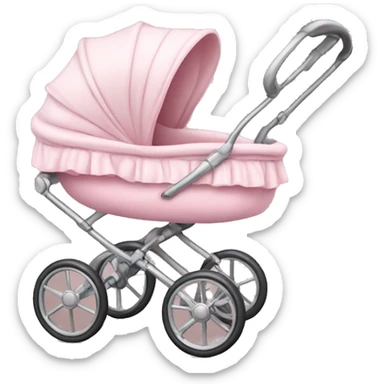 Light pink baby stroller realistic dress  sticker