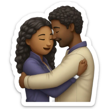 Deux personnes qui fon un calin sticker