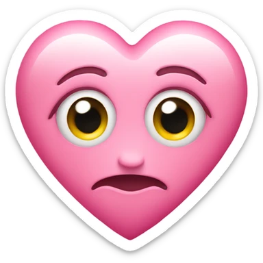 Pink heart with cute eyes sticker