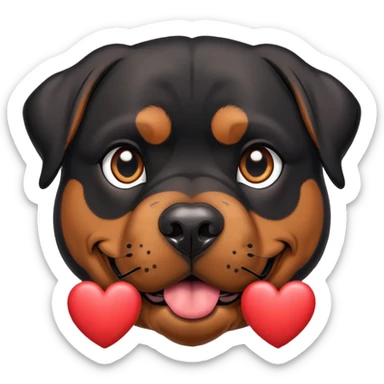 Rottweiler with hearts sticker