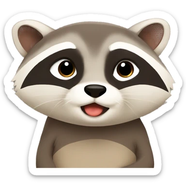 raccoon and otter in love  sticker