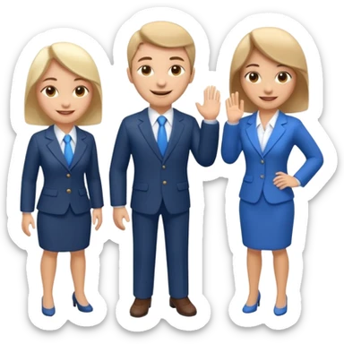 3 isometric 3d render people dressed as realtors sticker