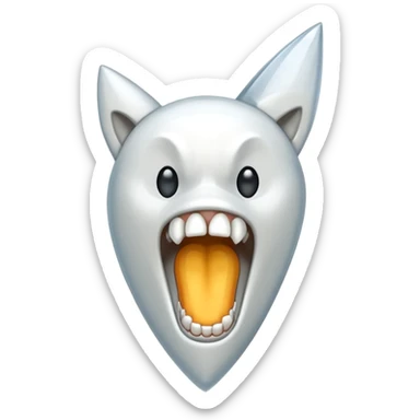 Sharp wolf fang tooth only sticker