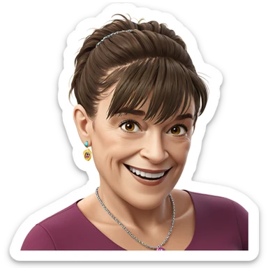 smiling girl with necklace sticker