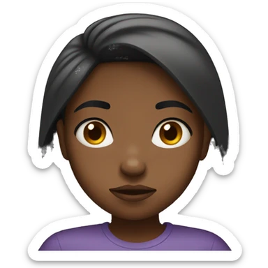 Black girl frowning sticker