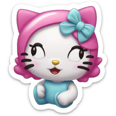 Hello Kitty qui tire la langue sticker