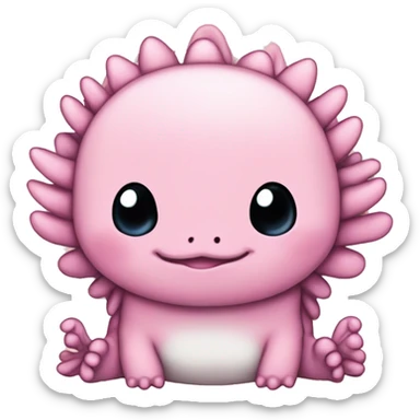 aesthetic pink cute axolotl stitch chibi sticker