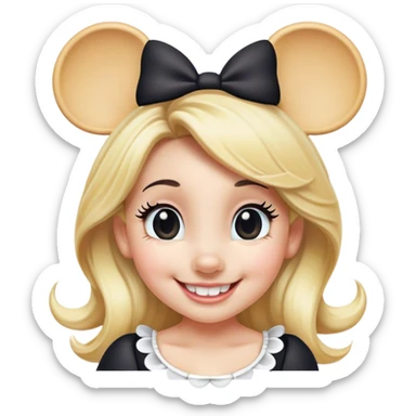 Minnie mouse blonde black ears sticker