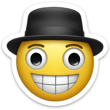 smiley emoji wearing a  bowler hat sticker