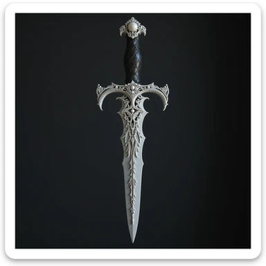 realistic gothic dagger, with lace and pearls, photorealistic style sticker
