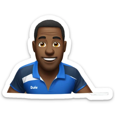 Duke Dennis playing table tennis sticker