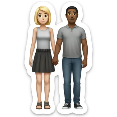 Very short girl with a tall guy sticker
