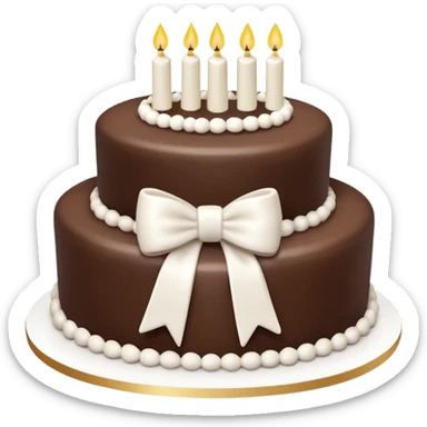 All white bow birthday cake written happy birthday  sticker