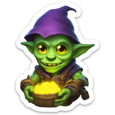 loot goblin with glowing neon sticker