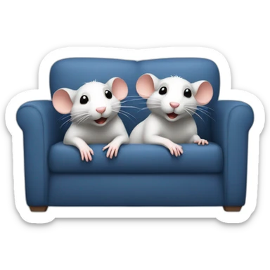 2 rats on a couch sticker