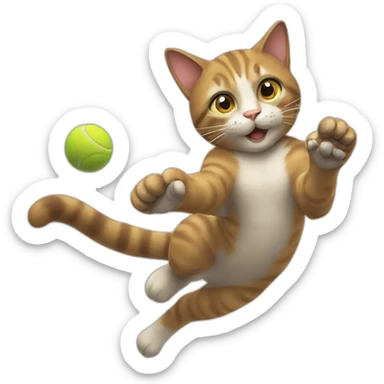 cat catching a ball sticker