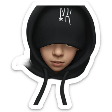 girl in hoodie portrait sticker