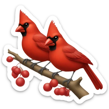 two cardinal birds sticker