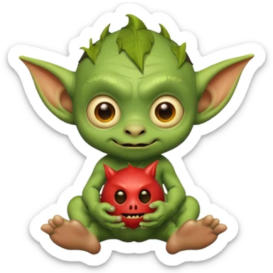 Goblin small baby  with toy  sticker