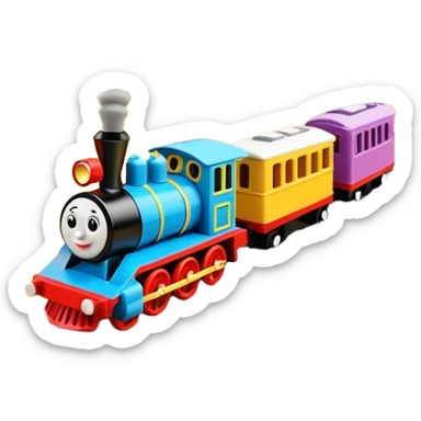 Toy Trains in a railway track  sticker