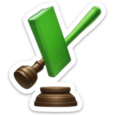Green AI judge with hammer sticker