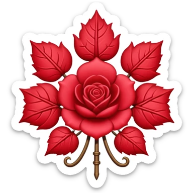brasão medieval rosa de sangue vermelha sticker