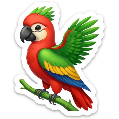 Guacamayo rojo y verde sticker