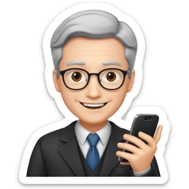 professor with phone sticker