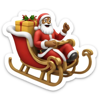Santa Claus on his sleigh  sticker