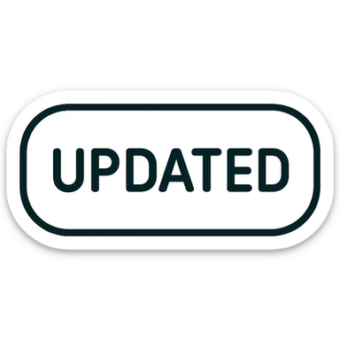 Change the button's blue color to #0BD9D9, keep the word 'updated', modern and clear style suitable for UI, maintain transparency background. sticker