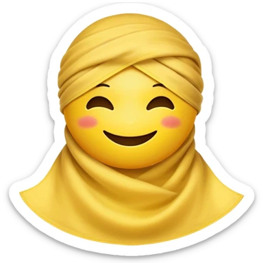 Emoji with no eyes, with its eyes covered with a cloth sticker