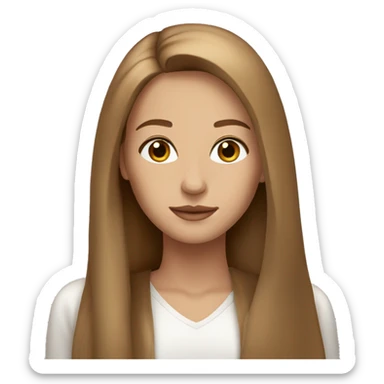 beautiful woman, straight long light brown hair, hazel eyes sticker