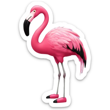"A pink flamingo with tap-dancing shoes. sticker