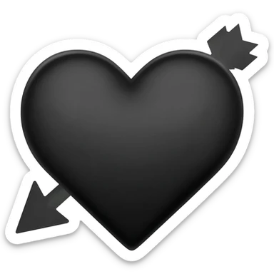 Cor💘azón negro flechado sticker