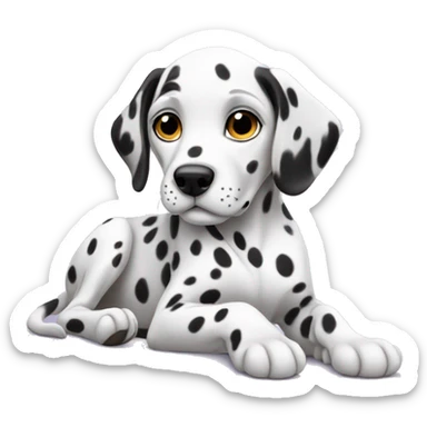 Dalmatian puppy laying sticker
